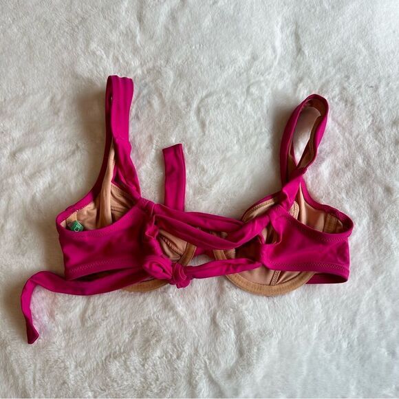 J.Crew Women’s Cross-Back Underwire Bikini Top Pink Size 34A - Picture 3 of 9